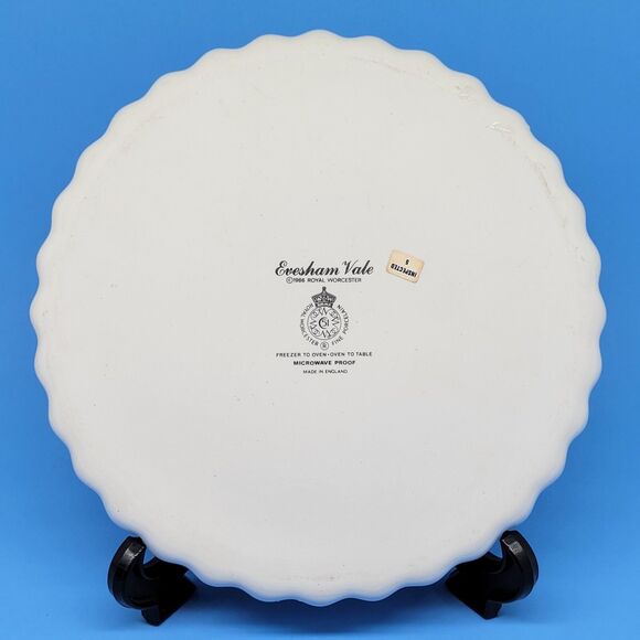 Royal Worsester Evesham Vale Green Trim England 9" Quiche Dish VGC - Picture 4 of 9